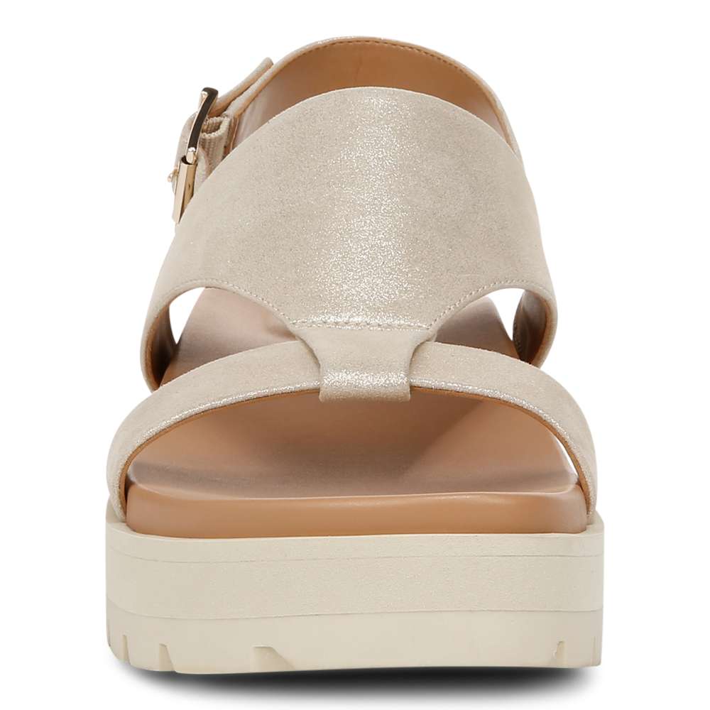 Alondra Platform Lug Sandal - Gold Leather