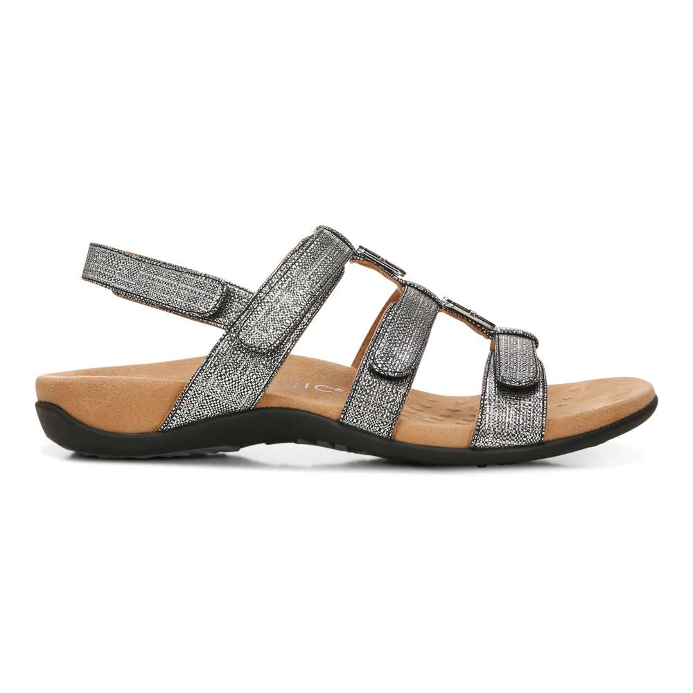 Amber Adjustable Sandal - Black Metallic