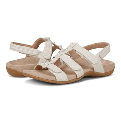Amber Pearl Adjustable Sandal - Cream