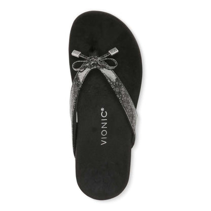 Bella Toe Post Sandal - Black Tile