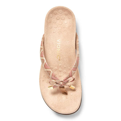 Bella Toe Post Sandal - Chevron Dusty Pink