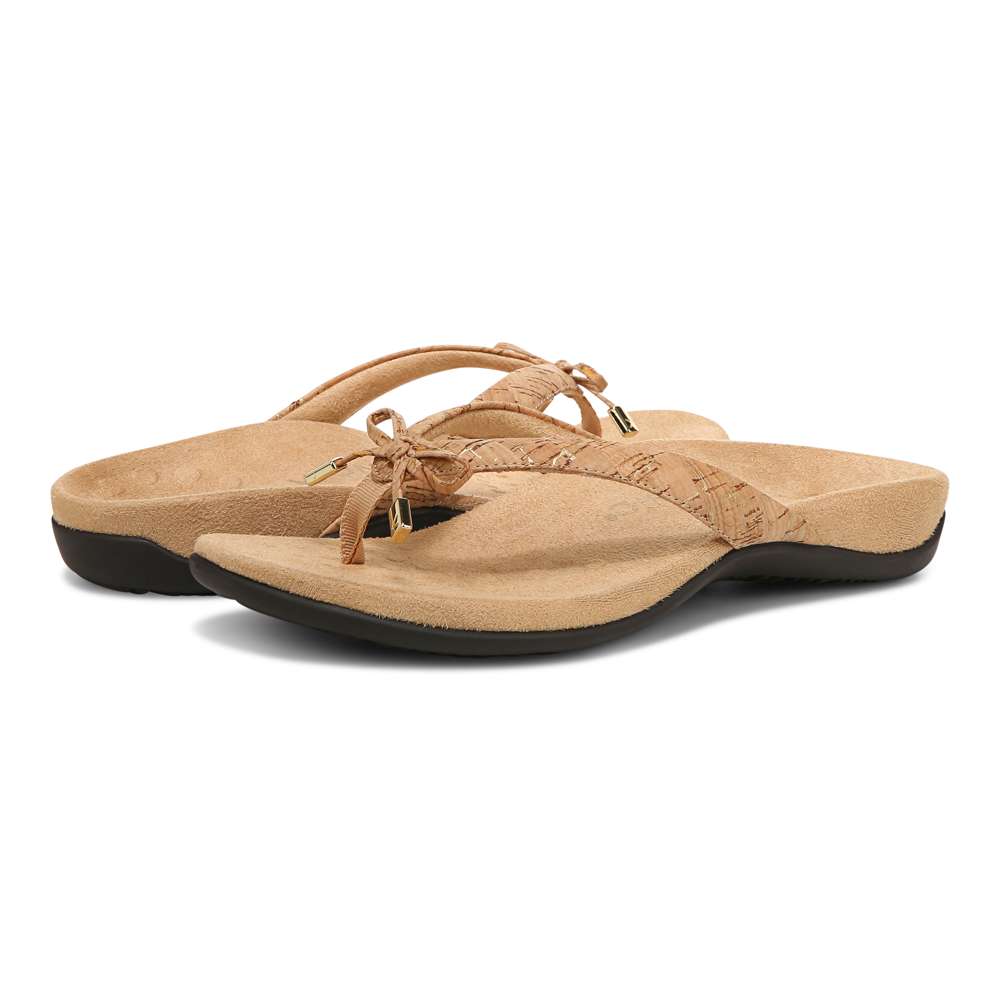 Bella Toe Post Sandal - Gold Cork