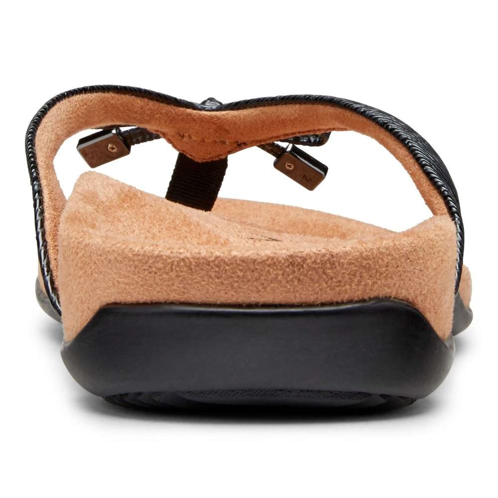 Bella Toe Post Sandal - Black Woven