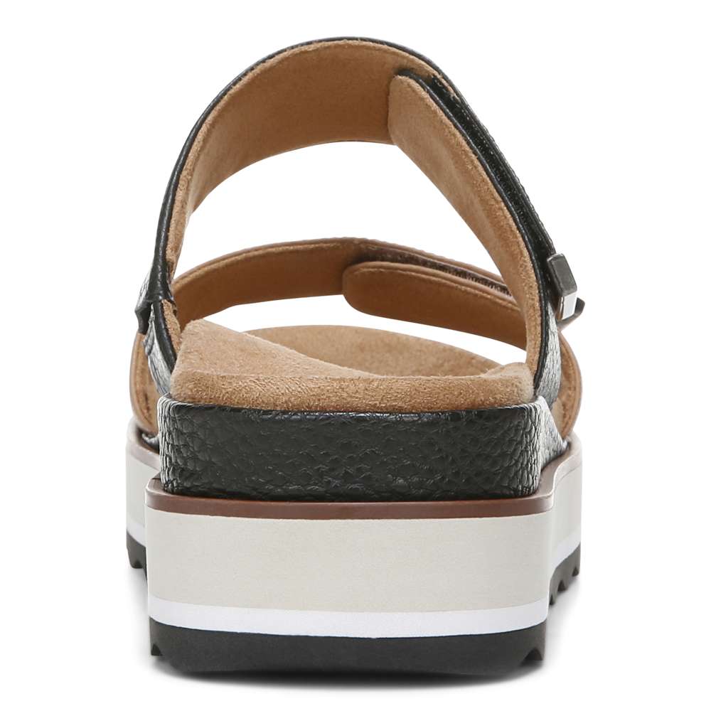 Brandie Flatform Slide Sandal - Black/Tan