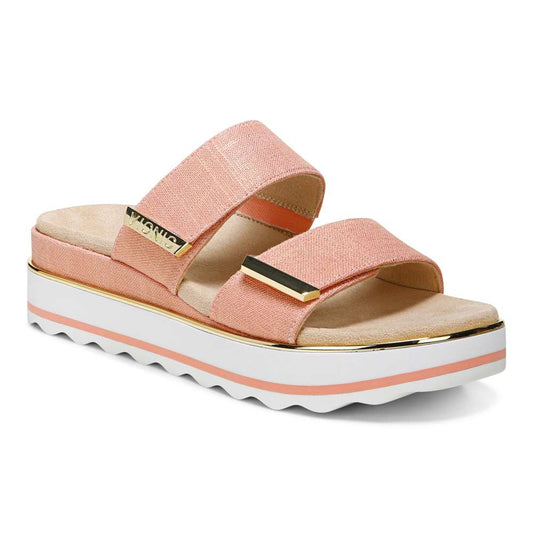 Brandie Flatform Slide Sandal - Papaya Linen
