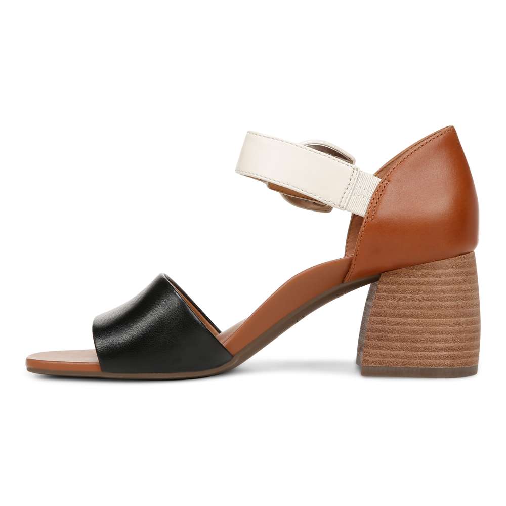 Chardonnay Heeled Sandal - Tan/Black/Cream