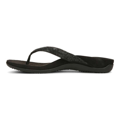 Dillon Shine Toe Post Sandal - Black