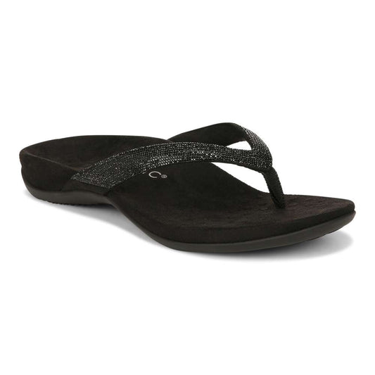 Dillon Shine Toe Post Sandal - Black