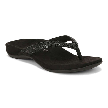 Dillon Shine Toe Post Sandal - Black