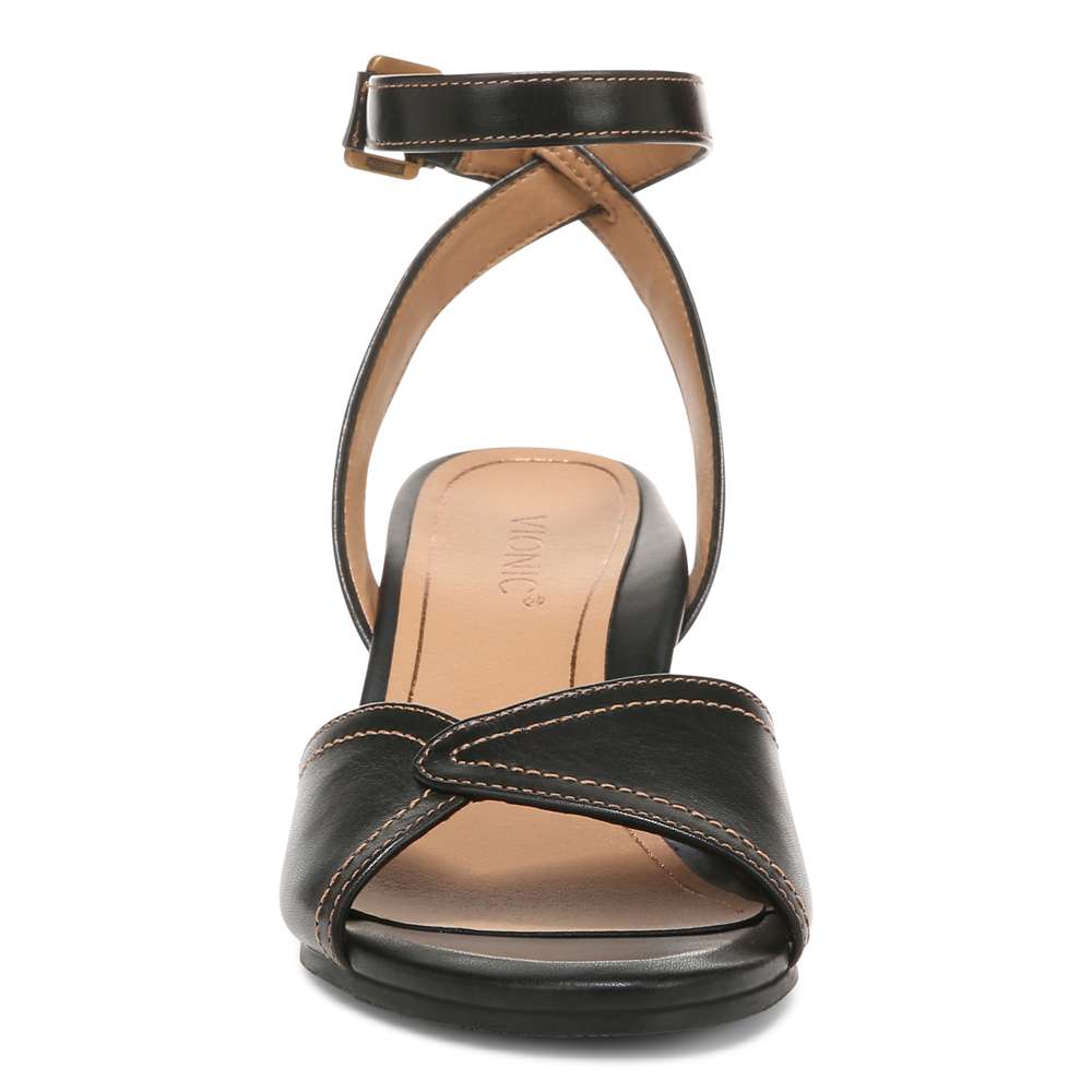 Isadora Heeled Sandal - Black Leather