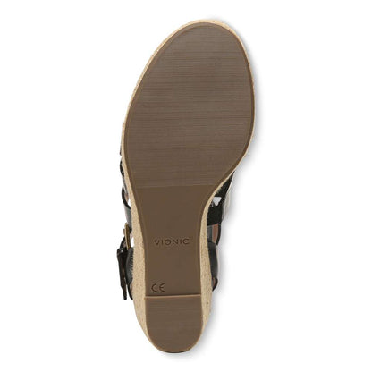 Jaylah Wedge Sandal - Black Leather