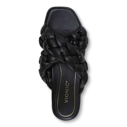 Kalina Slide Sandal - Black Nappa