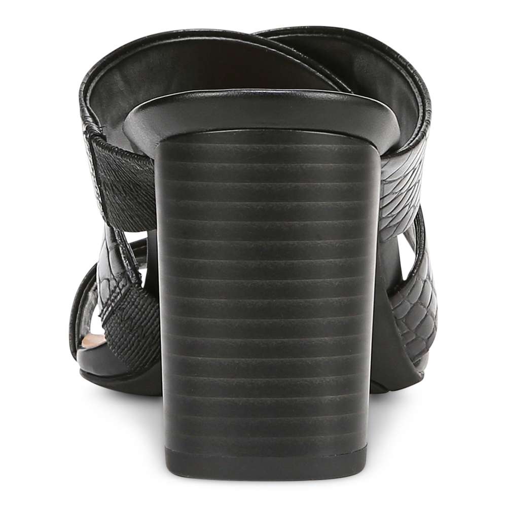 Merlot Heeled Sandal - Black Croc