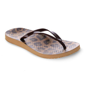 Noosa Print Toe Post Sandal - Leopard Brown