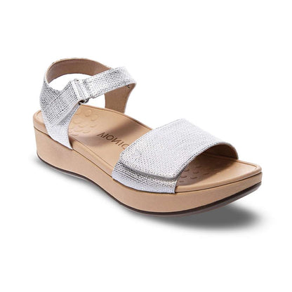 Raz Metallic Wedge Sandal - White