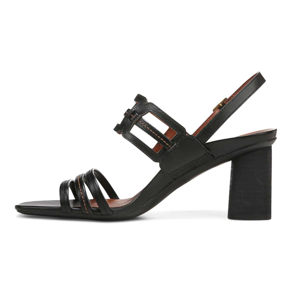 Zaphira Heeled Sandal - Black Leather