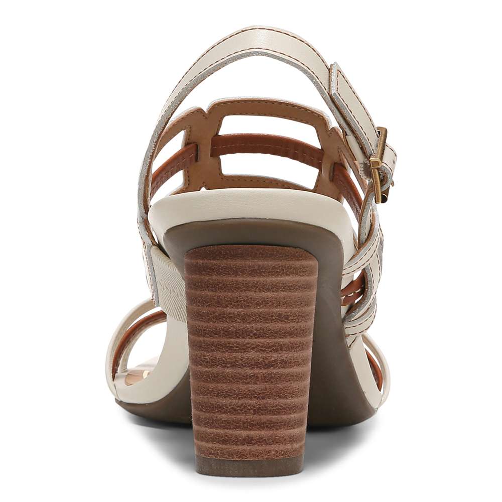 Zaphira Heeled Sandal - Cream Leather