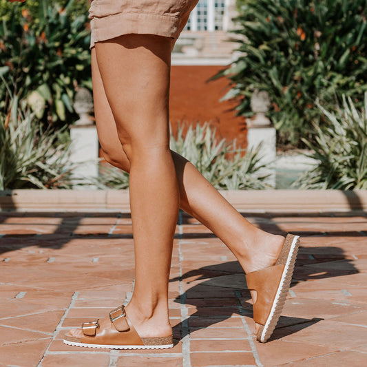 Lifestyle image for Bardo Slide Sandal - Tan