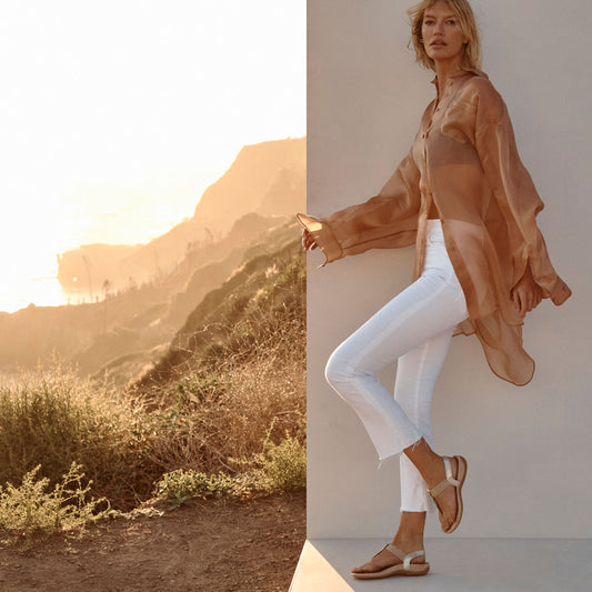 Lifestyle image for Brea Slingback Sandal - Gold Leather