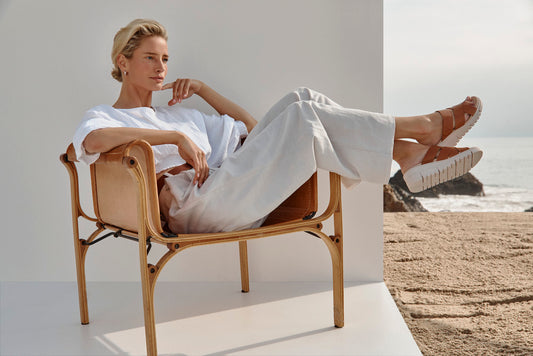 Lifestyle image for Uptown Sunset Wedge - Tan